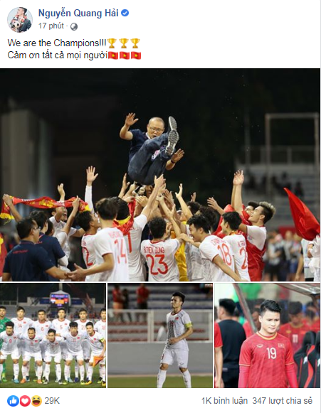 Việt Nam vô địch Sea Games 30, dàn cầu thủ viết nên lịch sử bóng đá nước nhà đã kịp chia sẻ lời cảm ơn đầu tiên sau trận chung kết - Ảnh 7.
