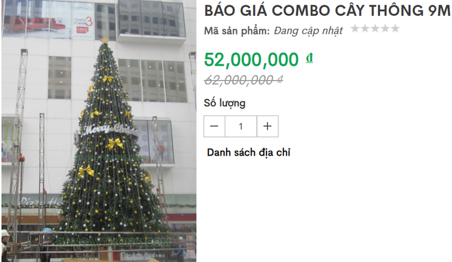 Cận Giáng sinh, cây thông Noel khổng lồ hét giá 120 triệu đồng - Ảnh 2.