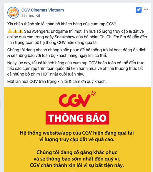 Drama kéo dài: CGV tung tin &quot;Chị chị em em&quot; của Thanh Hằng - Chi Pu cháy vé đến sập website nhưng doanh thu thấp hơn &quot;Jumanji&quot; - Ảnh 2.