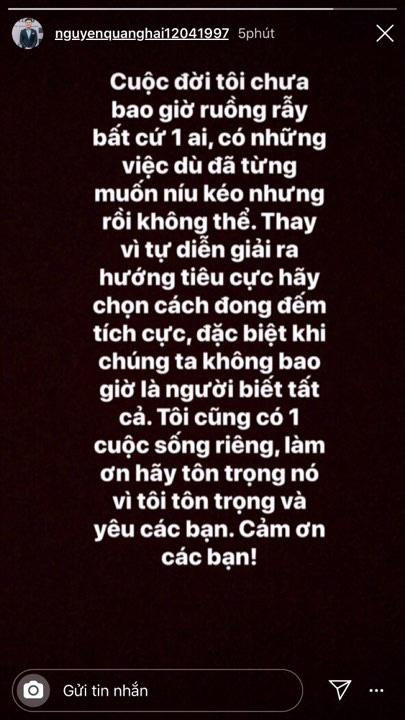 Quang Hải lần đầu lên tiếng về ồn ào tính ái, dòng tâm sự khiến nhiều người bất ngờ - Ảnh 3.