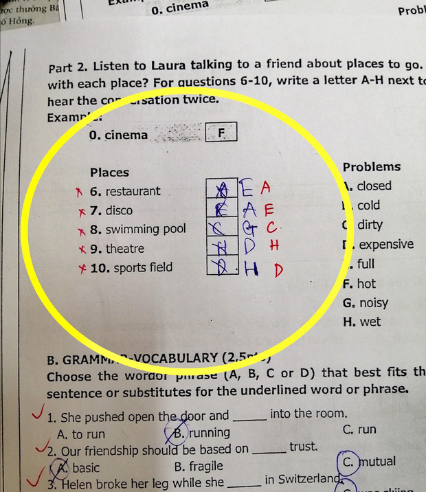 Sửa đi sửa lại đáp án vẫn phải ghi chú 2 câu chú thích trong bài kiểm tra, nam sinh bị mắng vốn: Biểu hiện của sự lươn lẹo - Ảnh 1.
