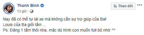 Thanh Bình bất ngờ nhắc đến con trai, tiết lộ cậu bé không cần bố vẫn tự làm được điều này - Ảnh 2.