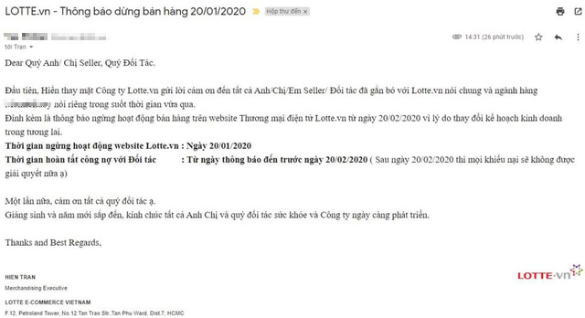 Trang thương mại điện tử Lotte.vn dừng hoạt động từ 20/1/2020? - Ảnh 1.