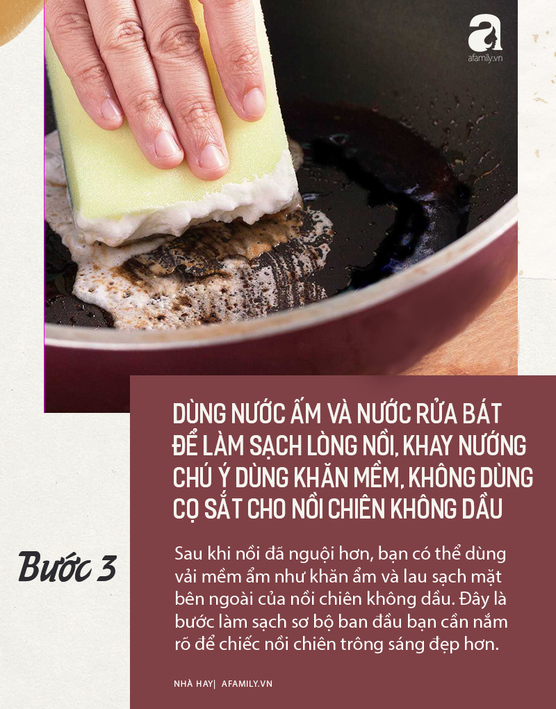 6 bước nhanh - gọn - lẹ giúp bạn vệ sinh nồi chiên không dầu sạch bong kin kít như mới  - Ảnh 6.