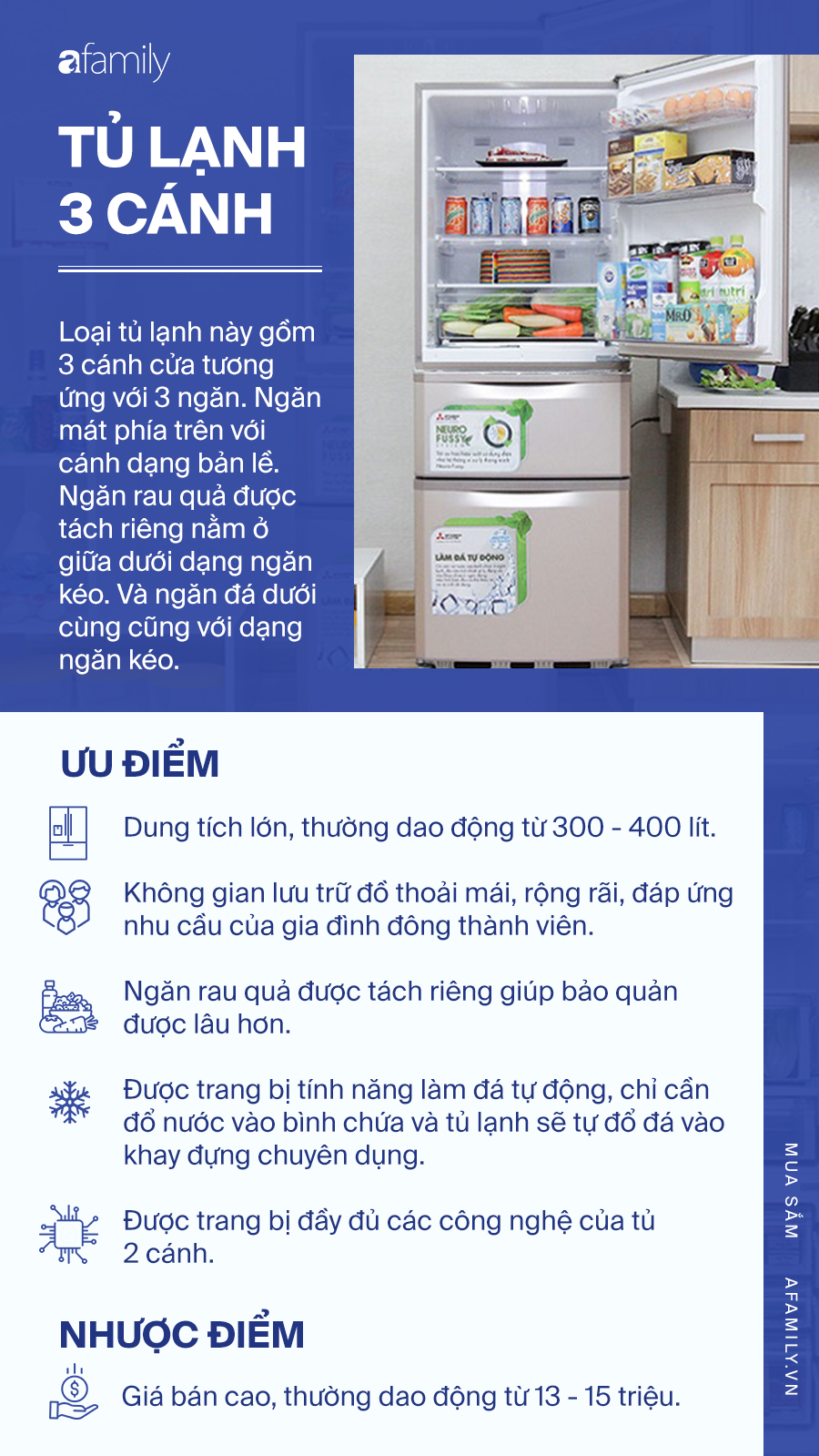 Kinh nghiệm chọn mua tủ lạnh theo ưu, nhược điểm: Mỗi loại một kiểu, phải tìm hiểu mới mong lựa được cái ưng ý nhất - Ảnh 3.