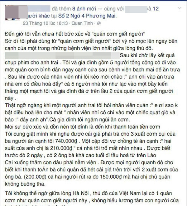 Chủ quán cơm cổng bệnh viện Bạch Mai bị tố chặt chém kiểu &quot;giết người&quot; bất ngờ lên tiếng: &quot;Sống ở Hà Nội này người đông đúc như thế mà lại dễ lừa được à?&quot; - Ảnh 7.