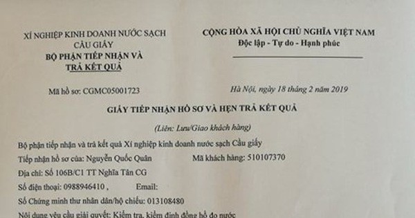 Vụ thông báo tiền nước 23,6 triệu: Khách hàng yêu cầu kiểm định đồng hồ - Ảnh 1.