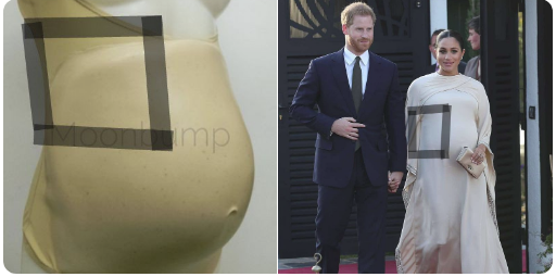 Sau chuyến công du ồn ào, Meghan bị người dùng mạng soi ra một loạt điểm bất thường về bụng bầu hơn 7 tháng - Ảnh 4. Sau chuyến công du ồn ào, Meghan bị người dùng mạng soi ra một loạt điểm bất thường về bụng bầu hơn 7 tháng - Ảnh 4.