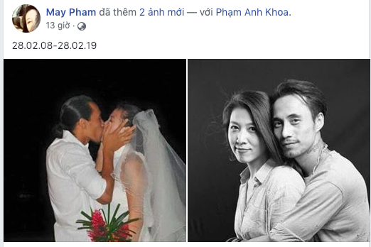 Vợ chồng Phạm Anh Khoa kỷ niệm 11 năm ngày cưới sau sóng gió scandal gạ tình chấn động Vbiz - Ảnh 1.