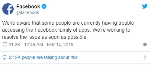 Facebook gặp sự cố lớn nhất lịch sử, sập trên toàn cầu đành phải lên Twitter thông báo, người dùng mạng Việt hoang mang - Ảnh 1.