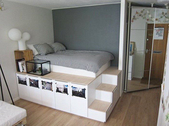 Tư vấn thiết kế phòng ngủ siêu nhỏ 8m² đầy đủ tiện ích cho đôi vợ ...