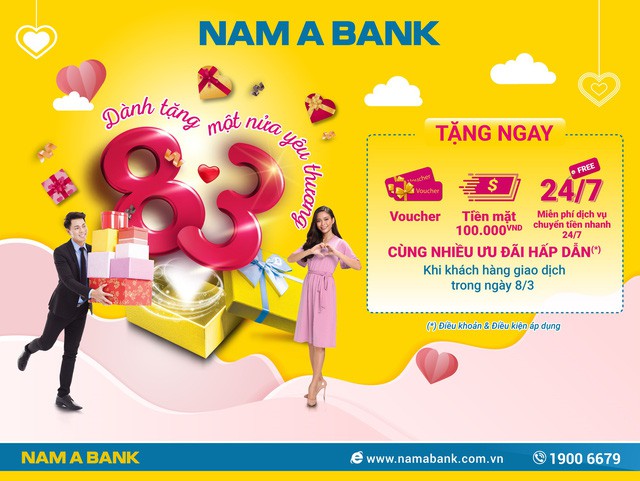 Quà tặng đặc biệt dành cho phái đẹp khi giao dịch tại Nam A Bank ngày 8/3 - Ảnh 1.