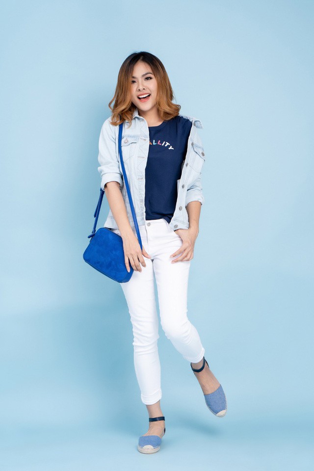 Gia đình Vân Trang “ton sur ton” trong trang phục của Old Navy - Ảnh 4.