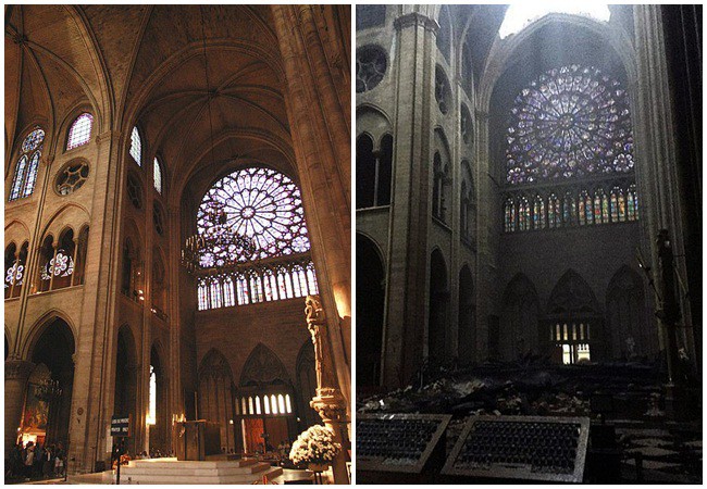 Phát hiện thêm một tuyệt tác của Nhà thờ Đức Bà Paris vẫn gần như còn nguyên vẹn, đứng hiên ngang trước đống tro tàn đổ nát - Ảnh 1.