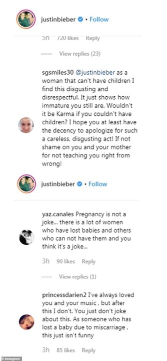 Justin Bieber nhận được vô số lời chỉ trích vì đùa cợt về chuyện mang thai - Ảnh 4.