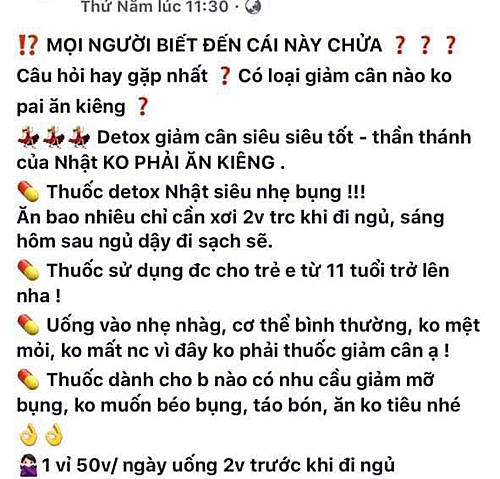 Nhiều chị em mua phải thuốc xổ đội lốt thuốc giảm cân: Sau lời quảng cáo thuốc detox Nhật siêu giảm cân là những nguy hiểm rình rập  - Ảnh 4.