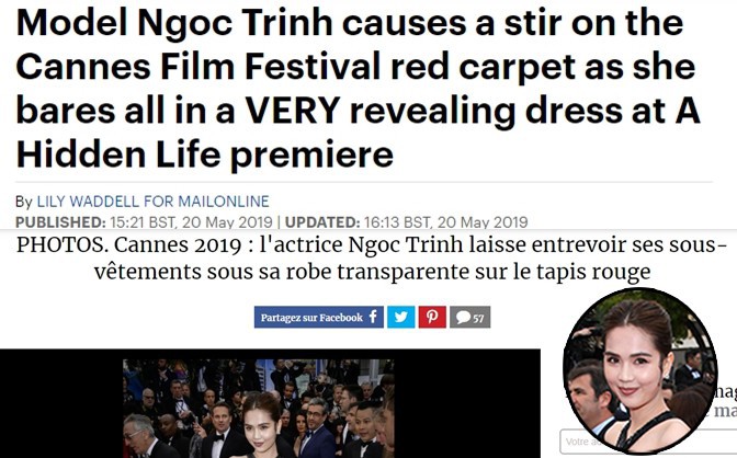 Truyền thông và netizen nước ngoài phản ứng gay gắt về Ngọc Trinh tại Cannes: Báo Anh, Pháp không gắt bằng xứ Trung - Ảnh 4.