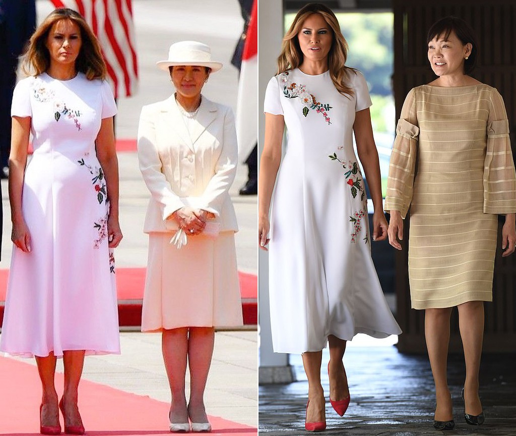 Bà Melania Trump diện đầm trăm triệu thời thượng, đối lập hoàn toàn với Hoàng hậu Masako và Đệ nhất phu nhân Aki Abe - Ảnh 8.