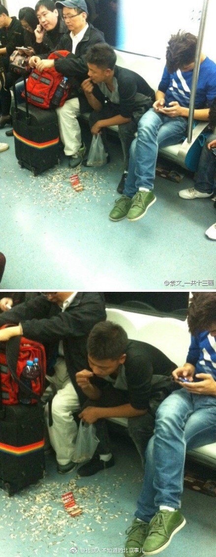 Chùm ảnh gây sốt MXH Trung Quốc: Cô dì chú bác ăn uống tự nhiên rồi xả rác trên tàu điện ngầm như ở nhà khiến ai cũng bức xúc - Ảnh 7.