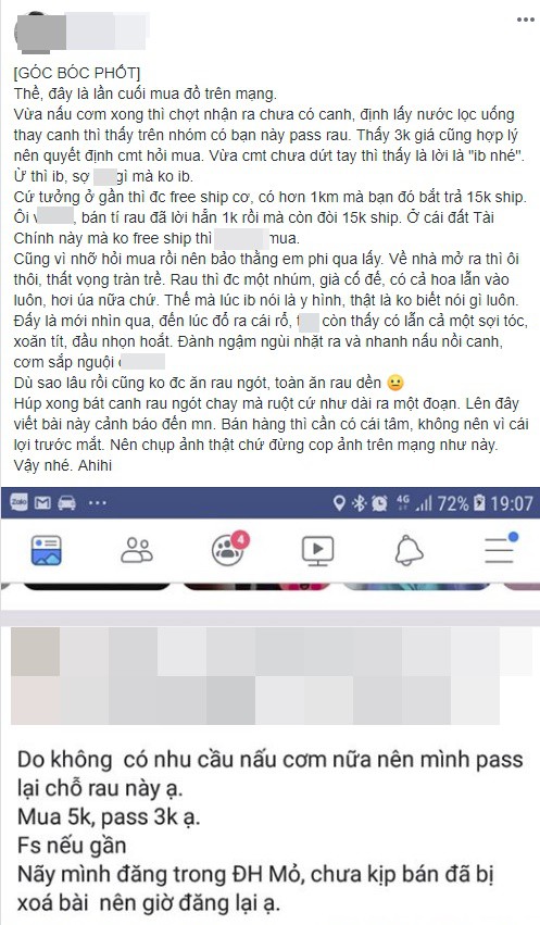 Vụ tố bán hàng online hài nhất hôm nay: Cô nàng mua rau ngót 5k bán lại 3k, đã thế rau còn không y hình - Ảnh 1.