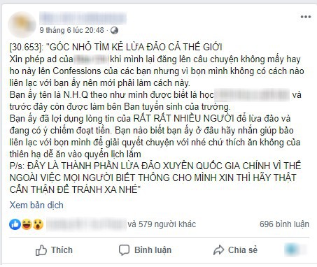 Nữ sinh một trường đại học lớn ở HN bị tố lừa đảo, vay tiền không trả, bán hàng giả, phó trưởng khoa chính thức lên tiếng - Ảnh 1.