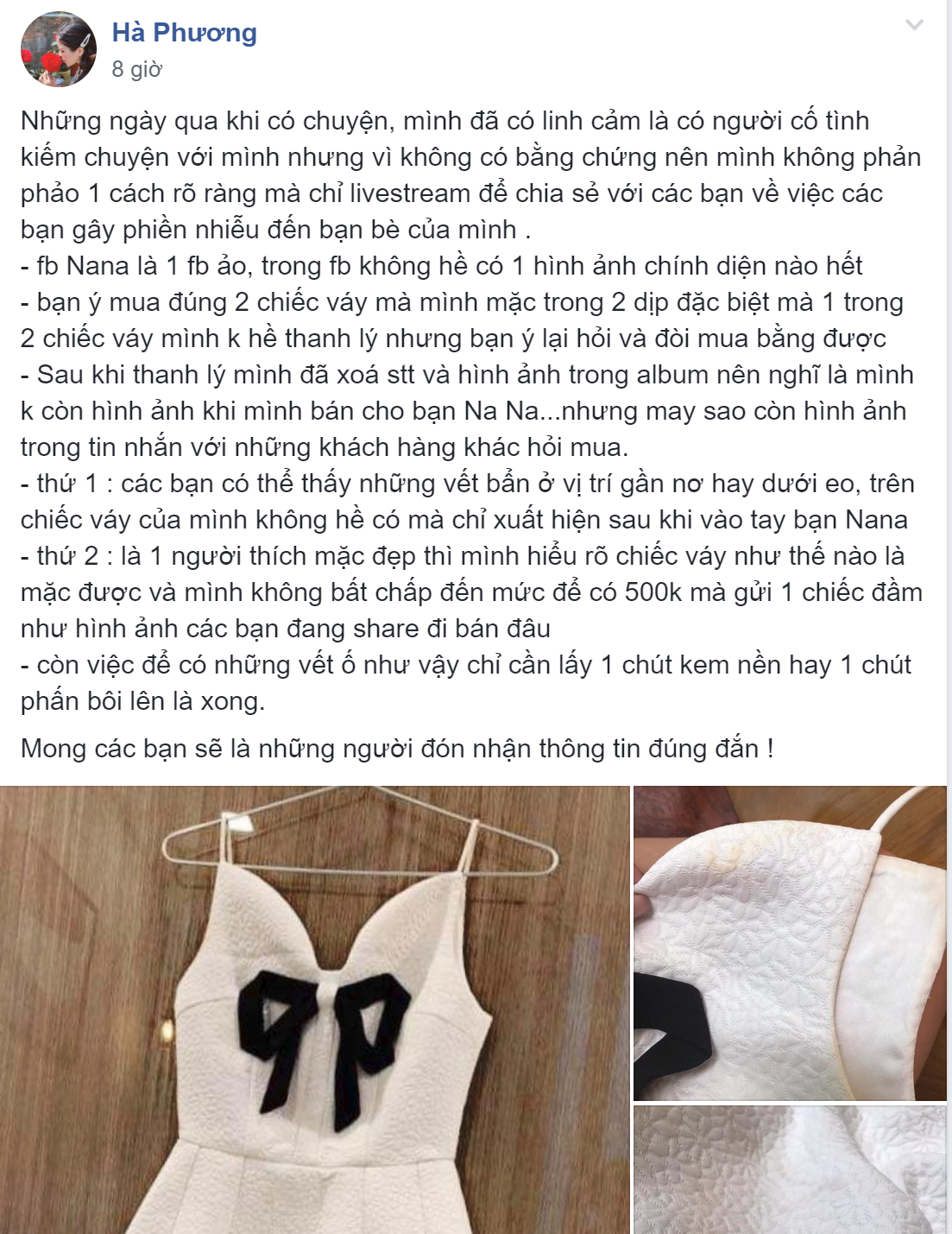 Nữ MC vụ thanh lý váy 500k &quot;như giẻ lau&quot; tố ngược người mua hãm hại mình, phản ứng của dân mạng mới bất ngờ - Ảnh 3.