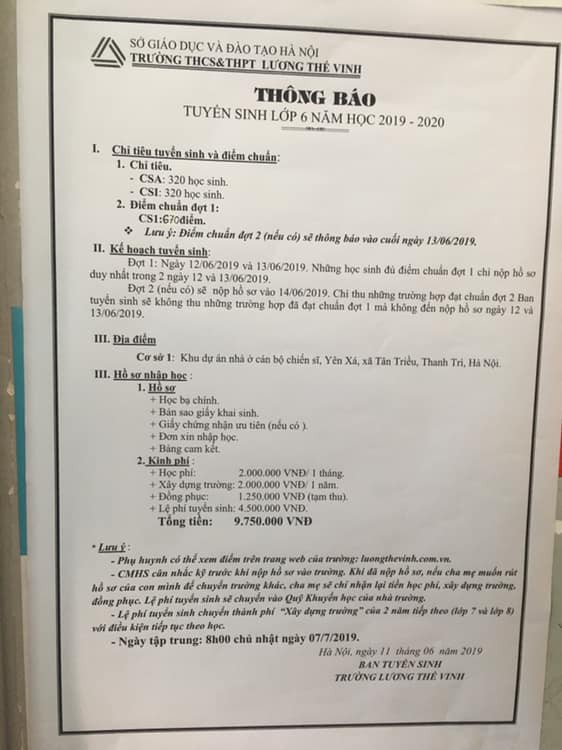 Học sinh khóc vì trường Lương Thế Vinh bất ngờ thay đổi điểm chuẩn giữa đêm, hôm qua đỗ, sáng ngủ dậy trượt - Ảnh 1.