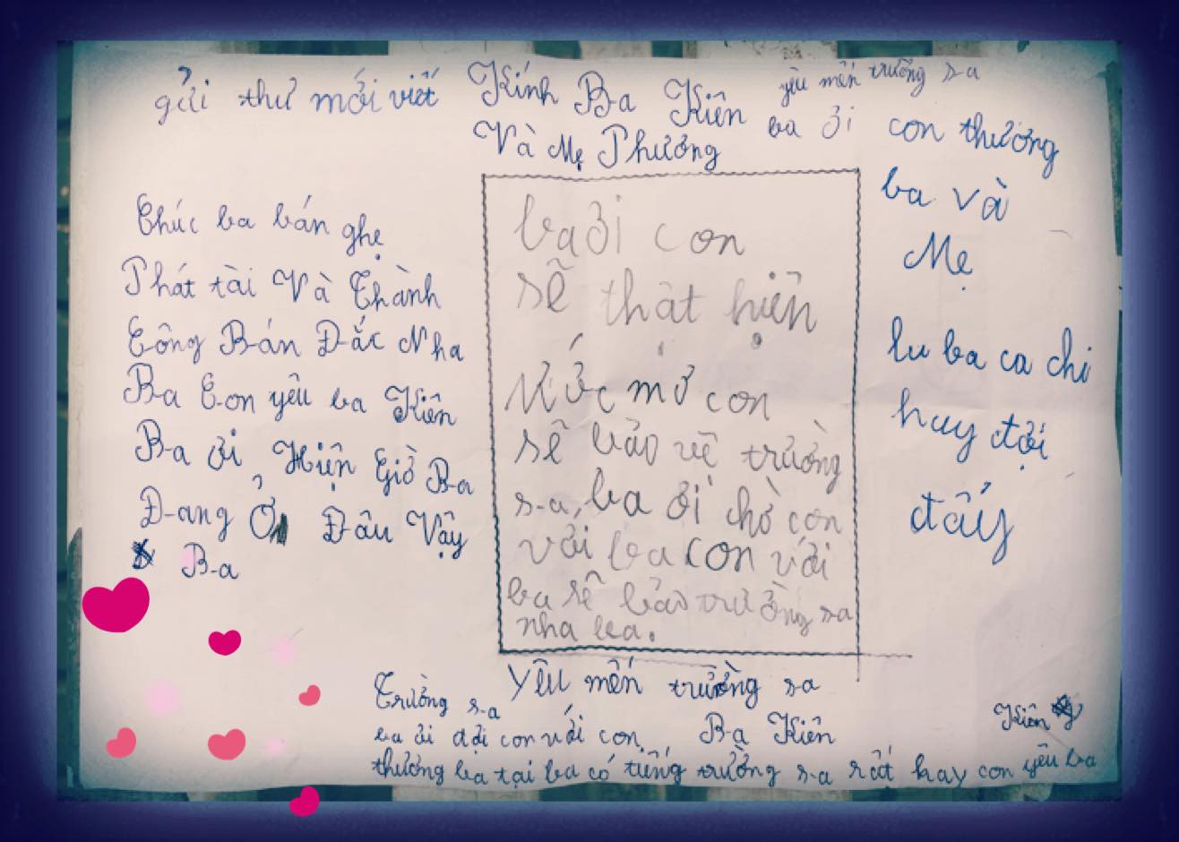 Xúc động trước bức thư ngô nghê con trai Lê Phương viết &quot;con yêu ba, ba đang ở đâu vậy&quot;, nhưng không phải dành cho Quách Ngọc Ngoan - Ảnh 1.