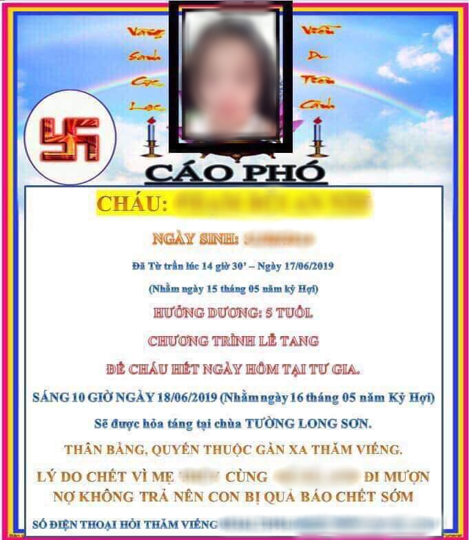 Ghép Ảnh Bé Gái 5 Tuổi Vào Cáo Phó Để Đòi Nợ, Công Ty Tài Chính Nổi Tiếng  Bị Lên Án Dữ Dội