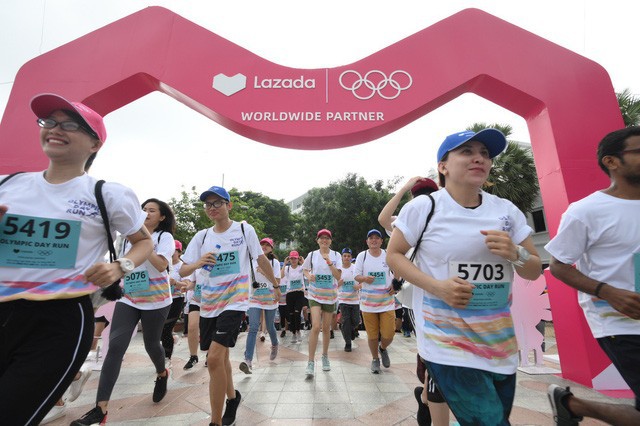 Lazada tổ chức Olympic Day Run, công bố là đối tác của Olympic trong 9 năm tới - Ảnh 1.