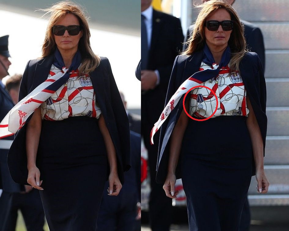 Bên cạnh yếu tố đồ hiệu, 2 set trang phục bà Melania Trump chọn khi sang thăm nước Anh còn thể hiện tài ngoại giao cực tinh tế - Ảnh 5.