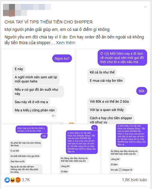 Lạ lùng như lý do chia tay của giới trẻ ngày nay: Vì hay đặt đồ ăn bên ngoài và không lấy tiền thừa của shipper - Ảnh 1.