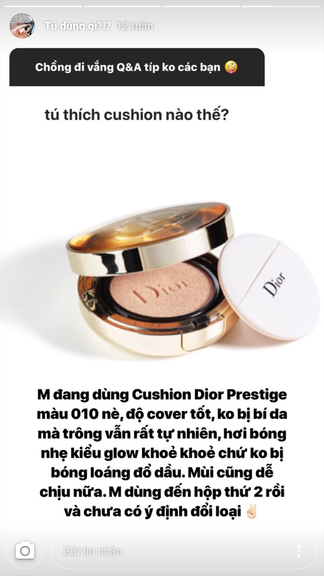 DIOR  Phấn nước Dior Prestige Le Cushion Teint De Rose 15g 010 Ivory