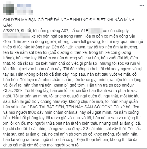 Cô gái 20 tuổi &quot;tố&quot; lơ xe giường nằm xâm hại mình khi đang ngủ - Ảnh 2.