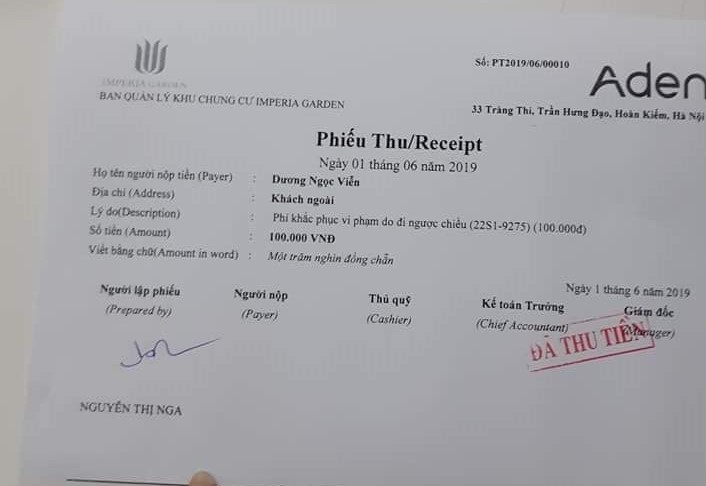 Hà Nội: Khó hiểu tình huống đi ngược đường trong khu chung cư bị nộp phạt 100 nghìn đồng - Ảnh 1. Hà Nội: Khó hiểu tình huống đi ngược đường trong khu chung cư bị nộp phạt 100 nghìn đồng - Ảnh 1.