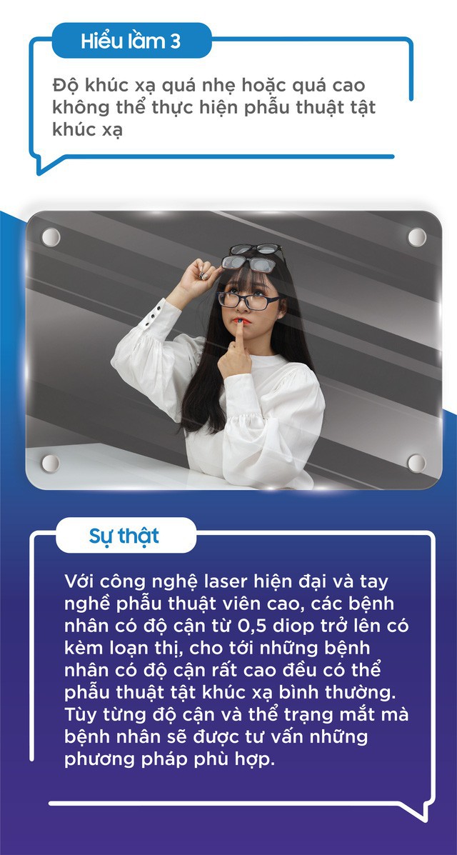 Top 5 hiểu lầm về phẫu thuật tật khúc xạ không phải ai cũng biết - Ảnh 3. Top 5 hiểu lầm về phẫu thuật tật khúc xạ không phải ai cũng biết - Ảnh 3.
