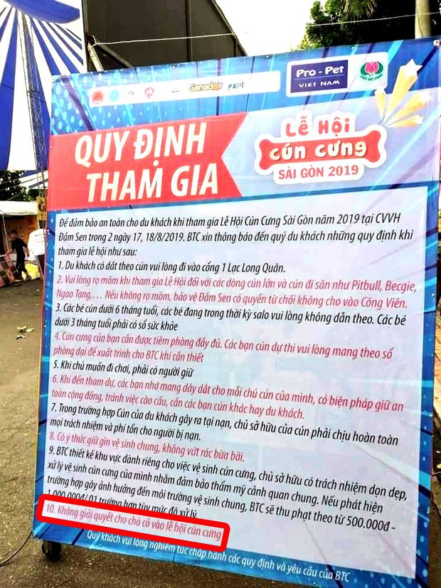 BTC Lễ hội cún cưng 2019 lên tiếng về bảng quy định không giải quyết cho chó cỏ vào lễ hội - Ảnh 1. BTC Lễ hội cún cưng 2019 lên tiếng về bảng quy định không giải quyết cho chó cỏ vào lễ hội - Ảnh 1.