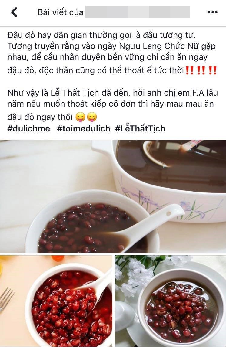 Ăn chè đậu đỏ ngày Thất Tịch tưởng là đùa mà có cả tích ...