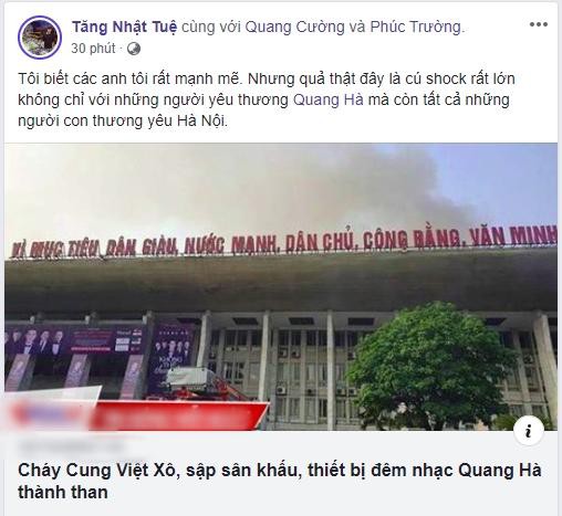 Liveshow Quang Hà hủy bỏ vì cháy lớn, Xuân Lan thương xót, Lưu Thiên Hương bàng hoàng chia sẻ - Ảnh 2.