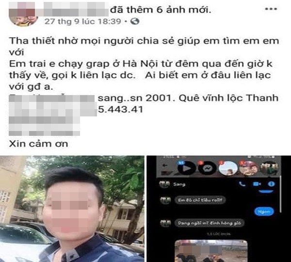 Hà Nội: Nghi án nam thanh niên chạy xe ôm công nghệ bị sát hại được phát hiện sau 2 ngày mất tích - Ảnh 1.