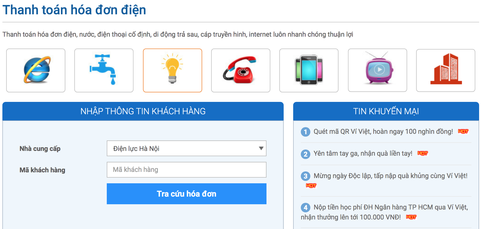 Thanh toán dịch vụ sinh hoạt trên ví điện tử: Thẻ điện thoại, điện, nước, mạng - Ảnh 6. Thanh toán dịch vụ sinh hoạt trên ví điện tử: Thẻ điện thoại, điện, nước, mạng - Ảnh 6.