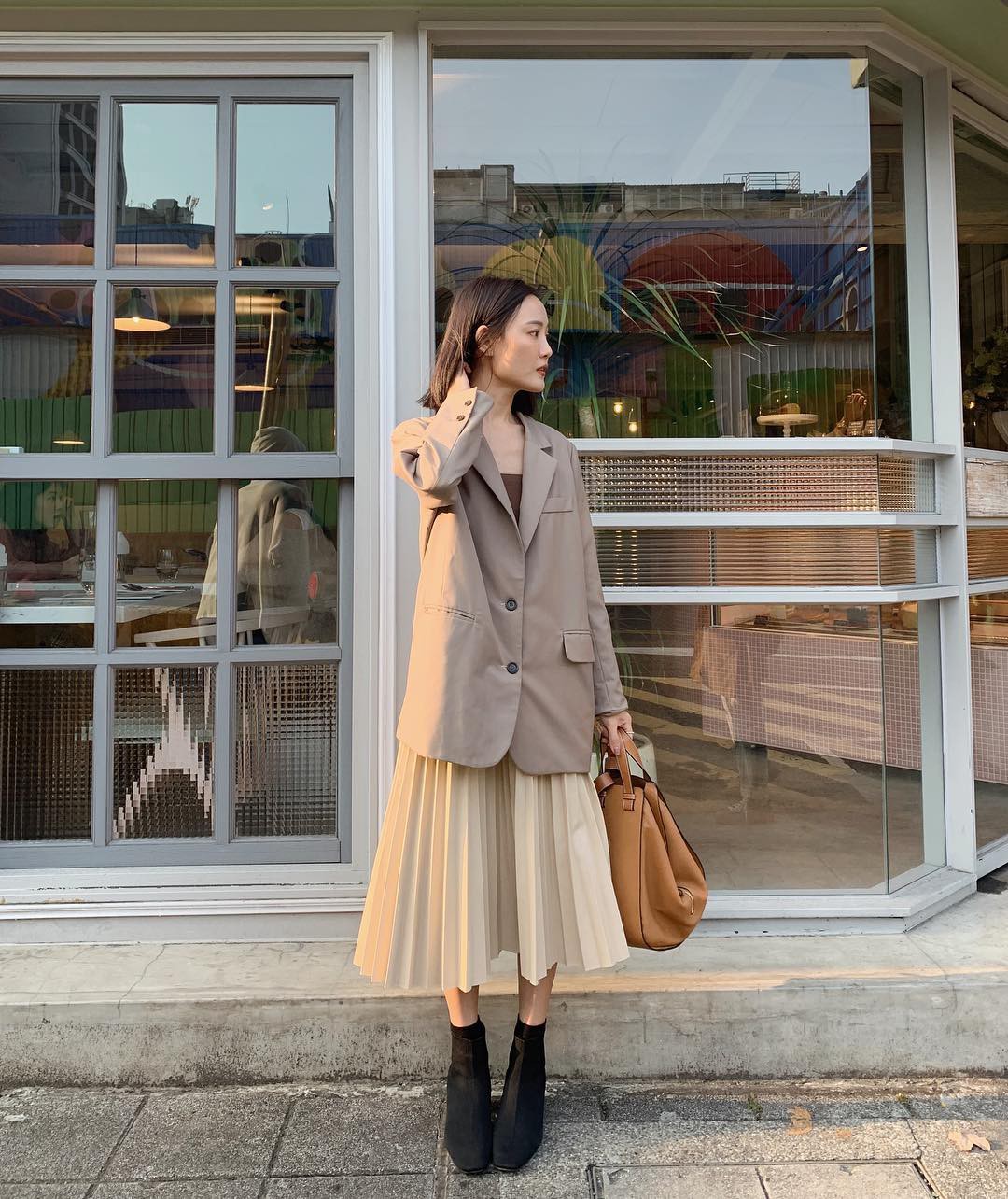 Chân váy chữ A dáng dài midi lưng cao xẻ tà kaki công sở Hàn Quốc Sollle - Chân  váy | ThờiTrangNữ.vn