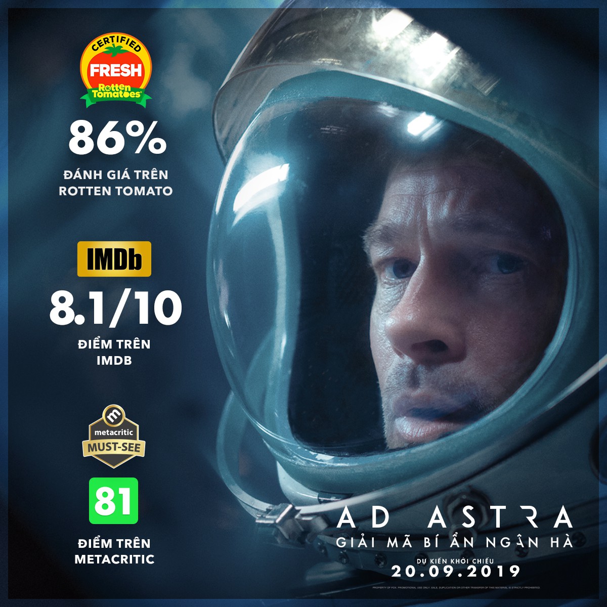 Choáng ngợp với loạt lời khen tặng dành cho siêu phẩm mới của Brad Pitt - &quot;Ad Astra&quot; - Ảnh 1.