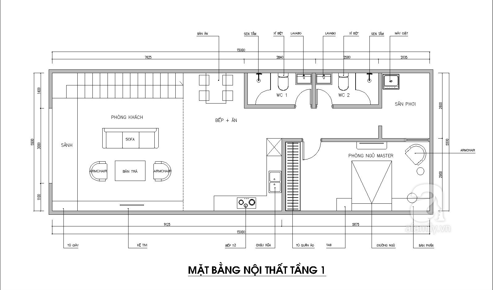 Tư vấn thiết kế căn hộ 75m2 cho gia đình 4 người với tổng chi phí 158 triệu đồng - Ảnh 2. Tư vấn thiết kế căn hộ 75m2 cho gia đình 4 người với tổng chi phí 158 triệu đồng - Ảnh 2.