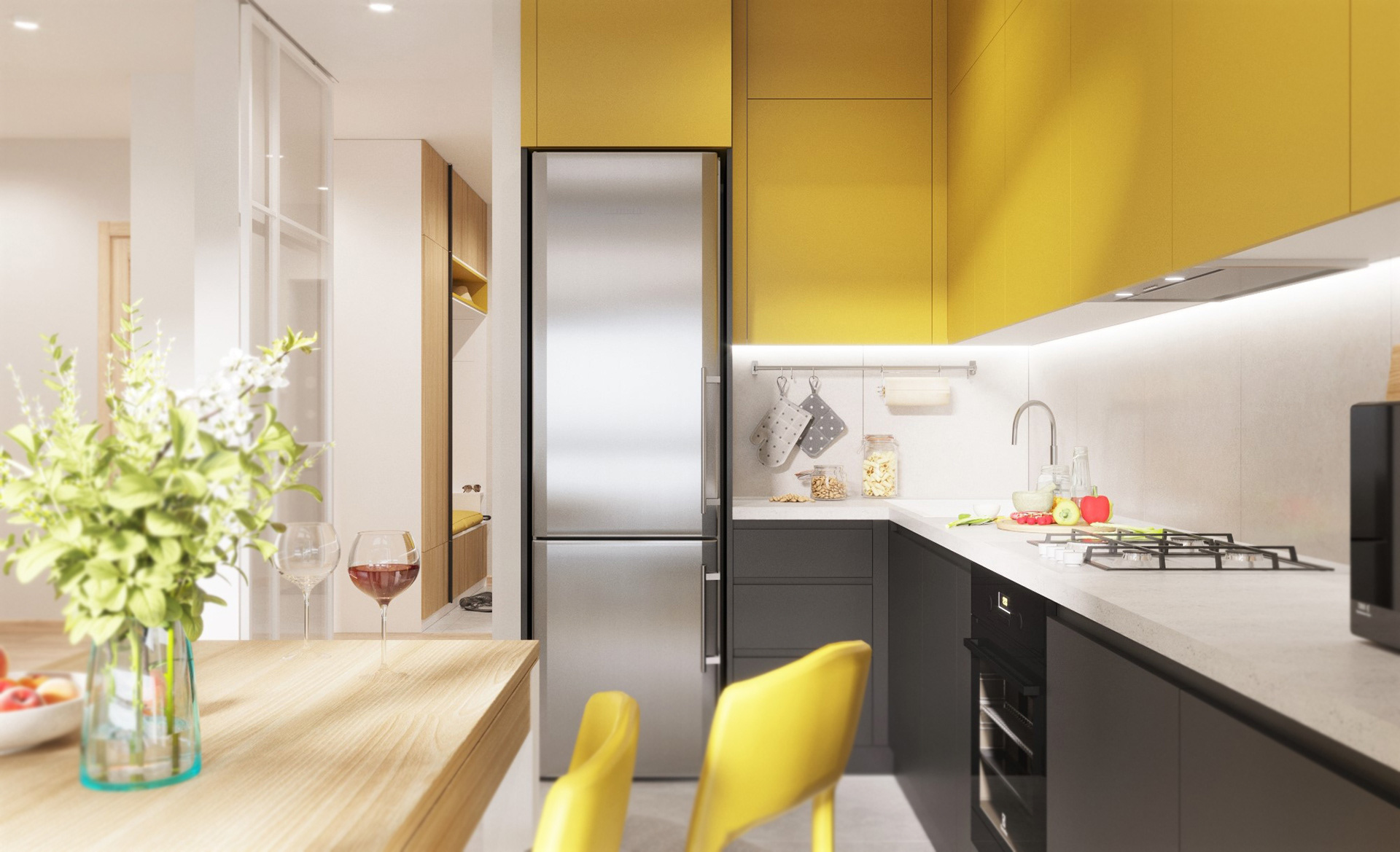 Tư vấn thiết kế căn hộ 75m2 cho gia đình 4 người với tổng chi phí 158 triệu đồng - Ảnh 8. Tư vấn thiết kế căn hộ 75m2 cho gia đình 4 người với tổng chi phí 158 triệu đồng - Ảnh 8.