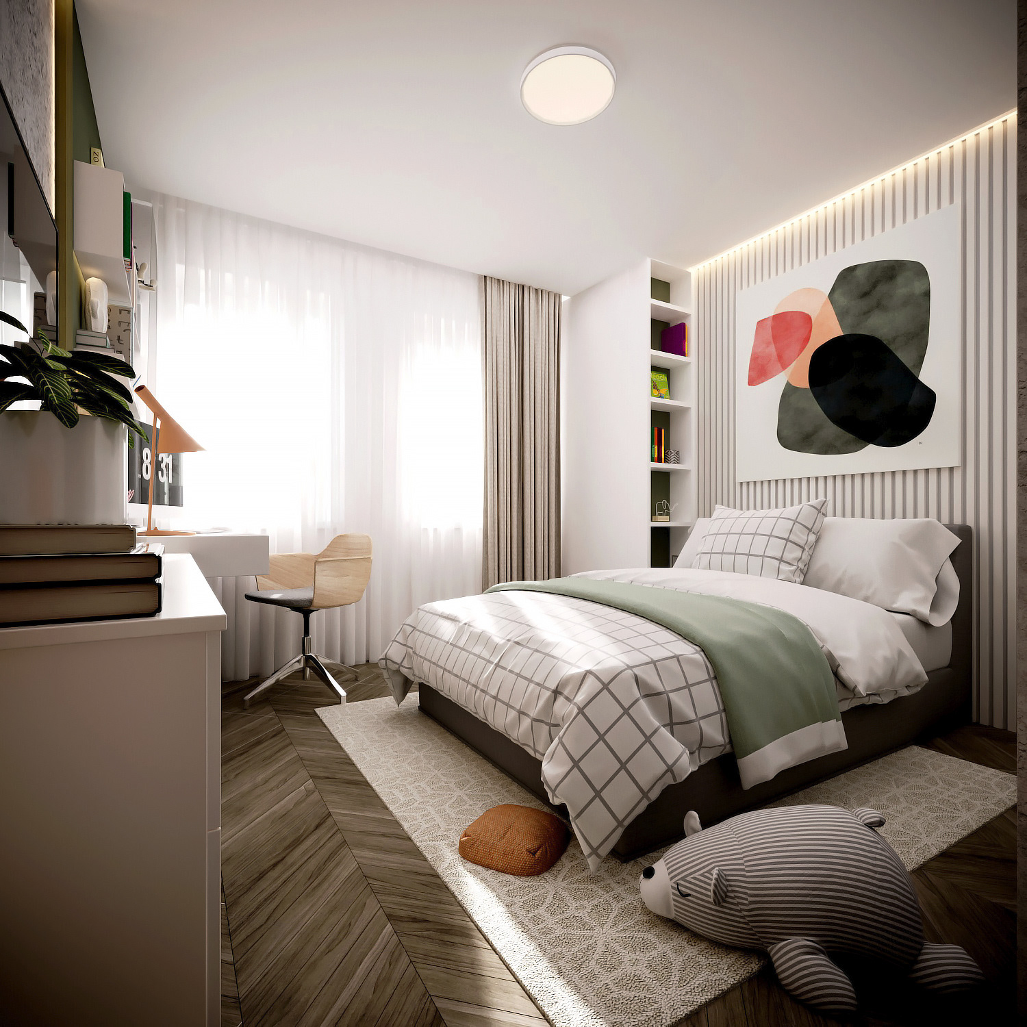 Tư vấn thiết kế căn hộ 75m2 cho gia đình 4 người với tổng chi phí 158 triệu đồng - Ảnh 11. Tư vấn thiết kế căn hộ 75m2 cho gia đình 4 người với tổng chi phí 158 triệu đồng - Ảnh 11.