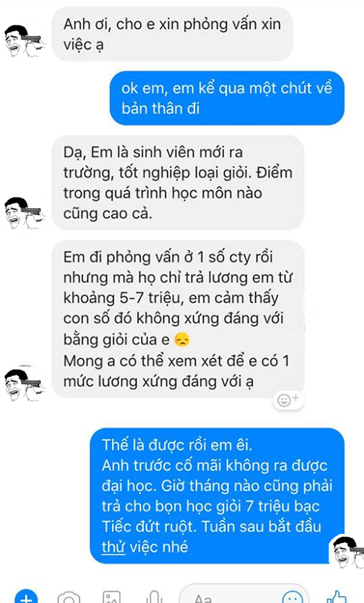 Cho rằng lương 7 triệu không xứng đáng với tấm bằng giỏi, ứng viên vỡ lẽ khi nghe câu này từ nhà tuyển dụng - Ảnh 2.