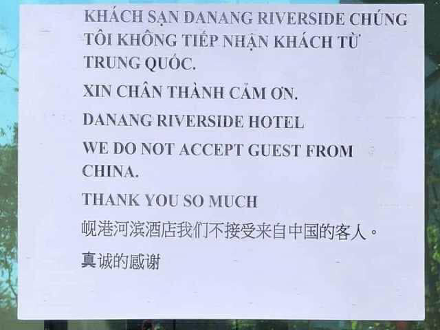 Sợ dịch bệnh lây lan, 1 khách sạn ở Đà Nẵng từ chối phục vụ khách Trung Quốc - Ảnh 2.