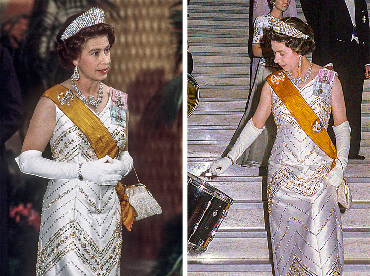 Những bộ váy áo lộng lẫy nhất của Nữ hoàng Anh trước khi bà theo đuổi phong cách sặc sỡ sắc màu - Ảnh 3.