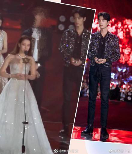 Giữa lùm xùm hẹn hò với Hoàng Cảnh Du, Địch Lệ Nhiệt Ba cười rạng rỡ khi được sánh đôi bên Tiêu Chiến - Ảnh 6. Giữa lùm xùm hẹn hò với Hoàng Cảnh Du, Địch Lệ Nhiệt Ba cười rạng rỡ khi được sánh đôi bên Tiêu Chiến - Ảnh 6.